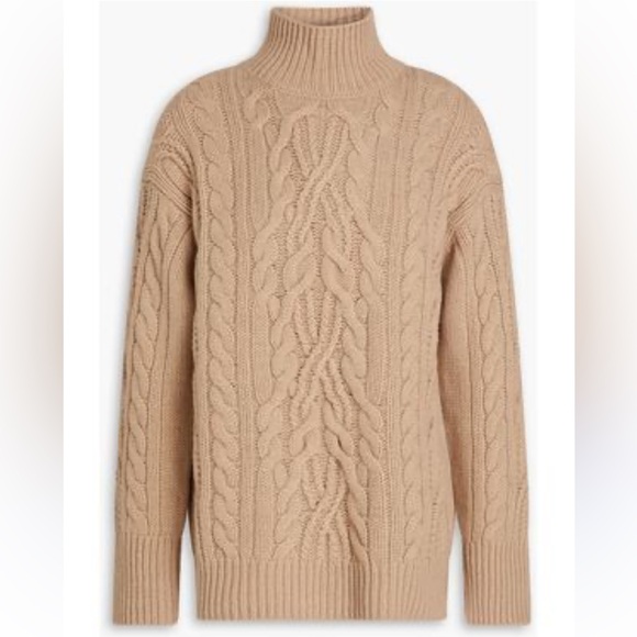 VINCE Camel Wool And Cashmere Blend Cable Knit Sweater - Picture 4 of 4
